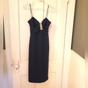 Love X Design Elegant  Navy Midi Dress